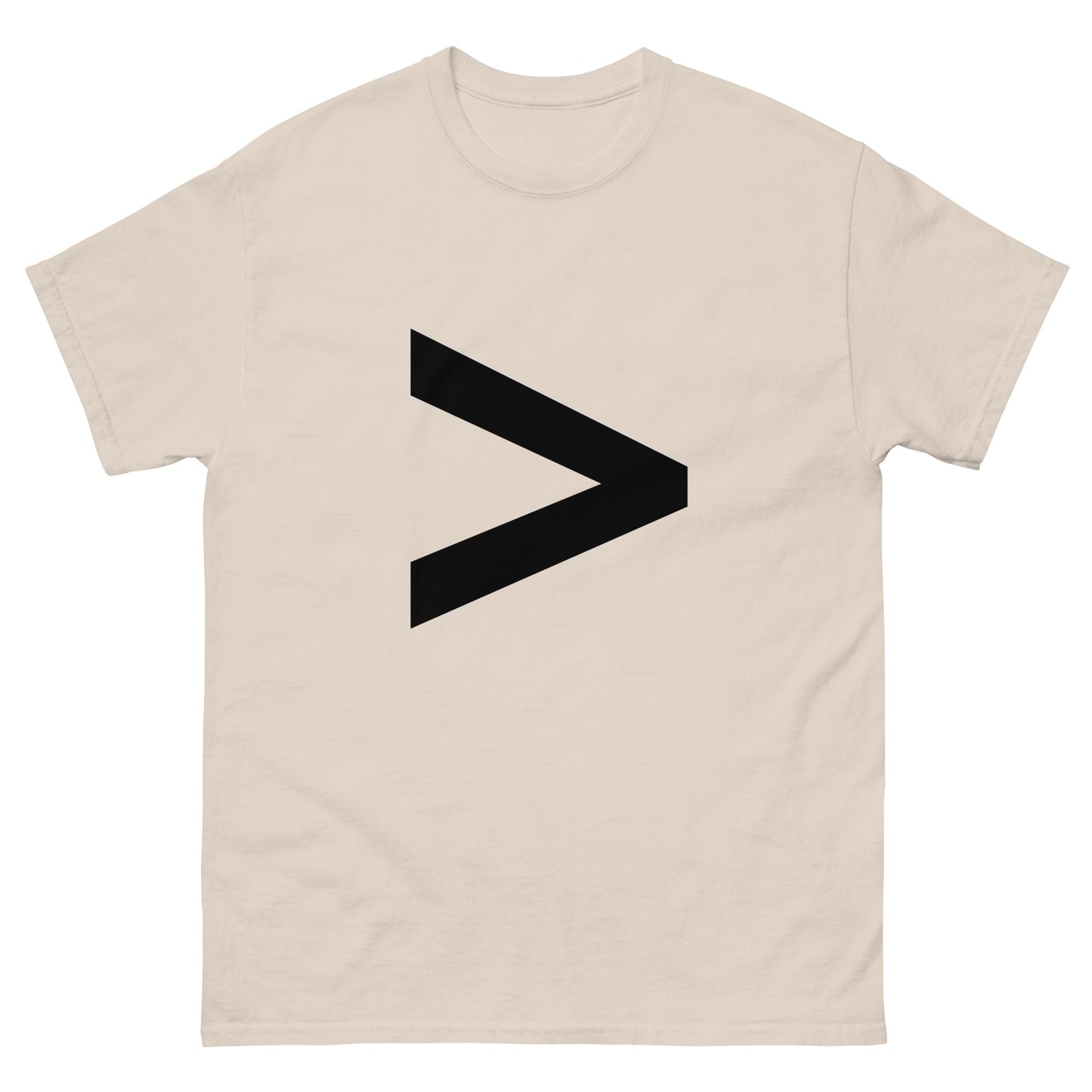 "Greater than symbol BL" Men's classic tee