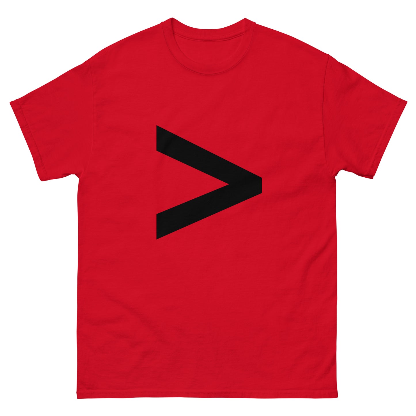 "Greater than symbol BL" Men's classic tee