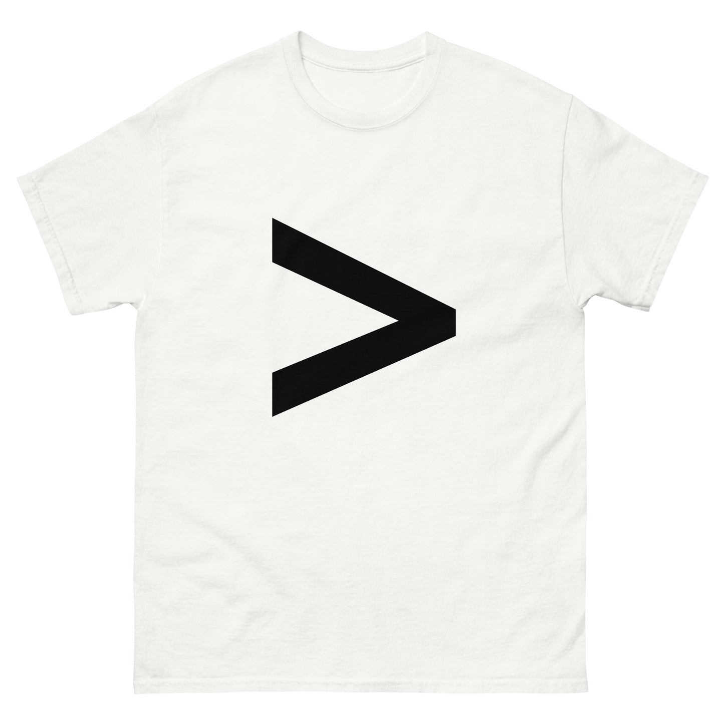 "Greater than symbol BL" Men's classic tee