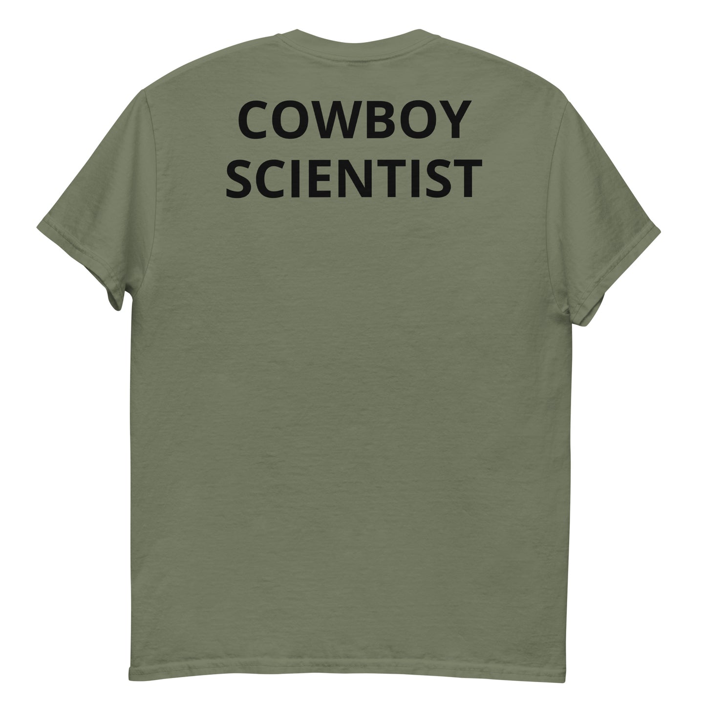 "COWBOY SCIENTIST BL back" Men's classic tee