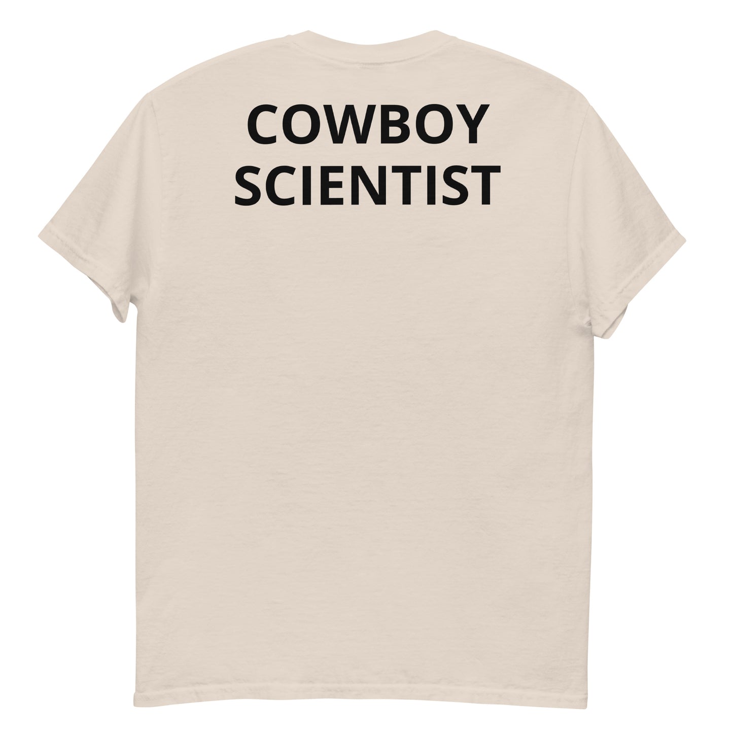 "COWBOY SCIENTIST BL back" Men's classic tee