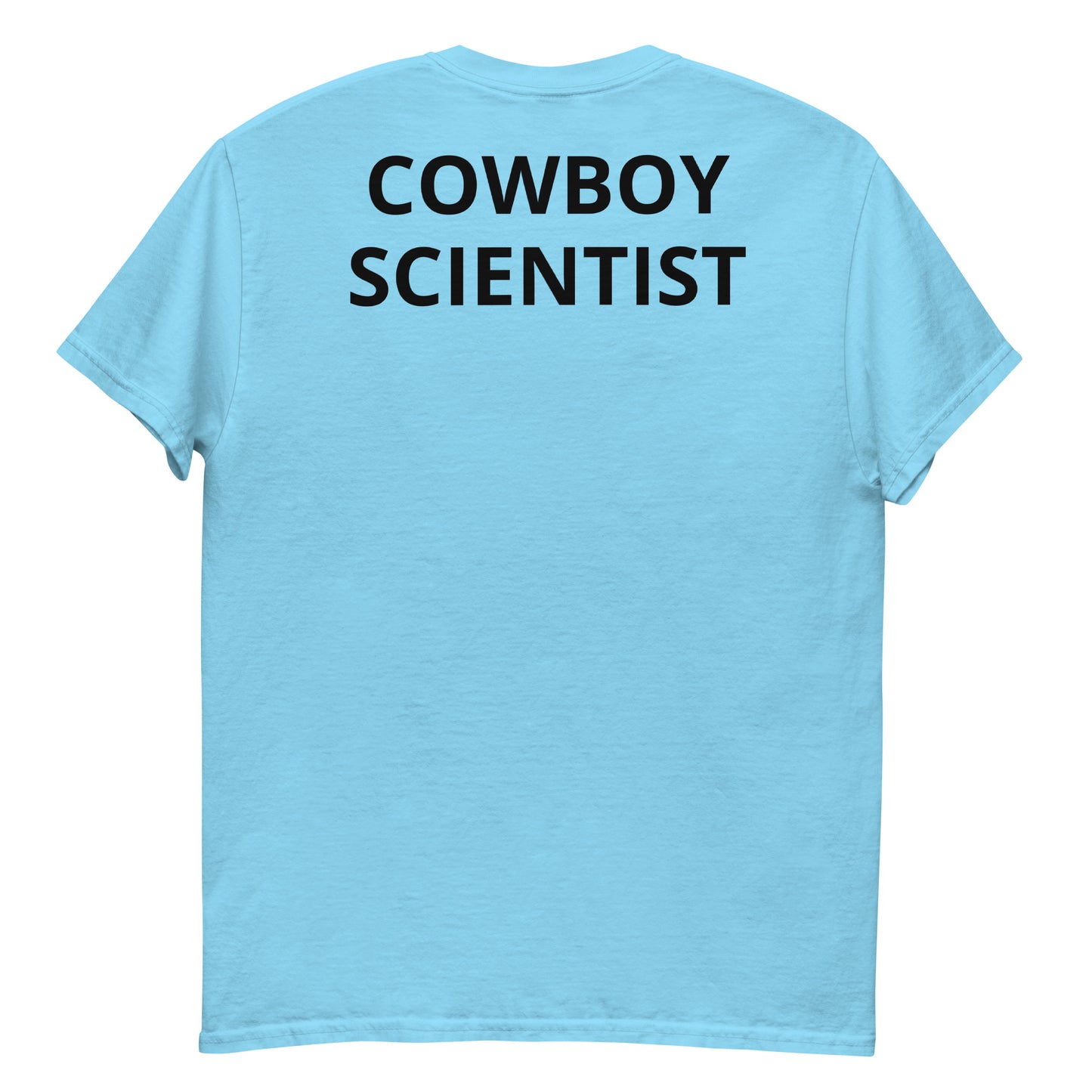 "COWBOY SCIENTIST BL back" Men's classic tee