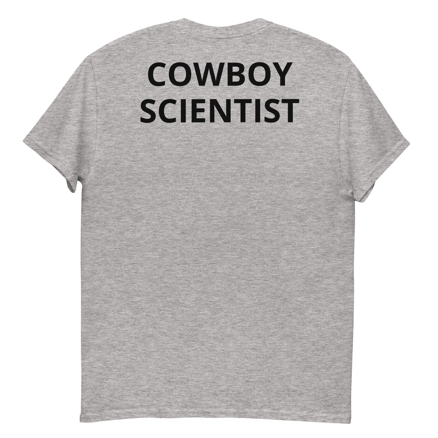 "COWBOY SCIENTIST BL back" Men's classic tee